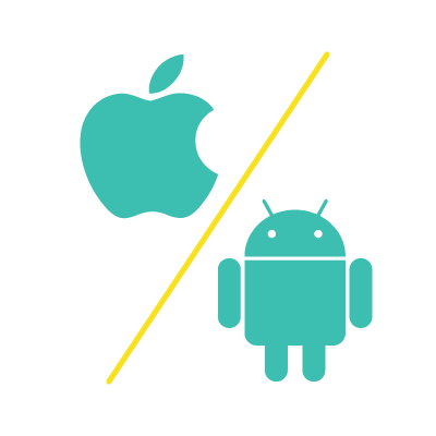 Icon of a mobile phone for mobile app development