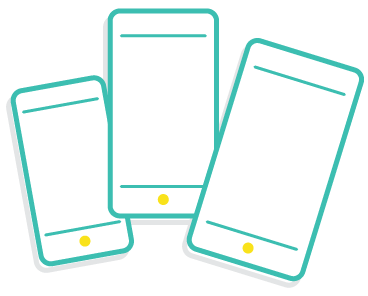 Icon of a mobile phone for mobile app work